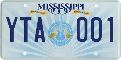 MS license plate YTA001