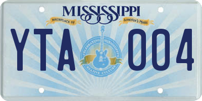MS license plate YTA004