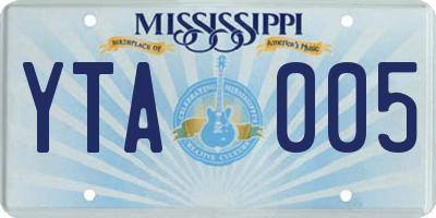 MS license plate YTA005