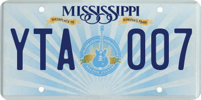 MS license plate YTA007