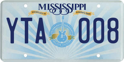 MS license plate YTA008