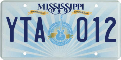 MS license plate YTA012