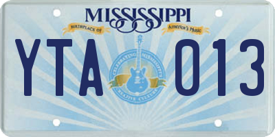 MS license plate YTA013