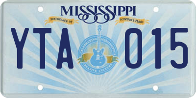 MS license plate YTA015
