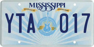 MS license plate YTA017