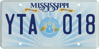 MS license plate YTA018