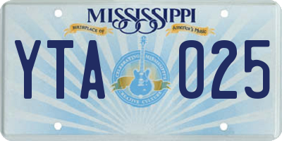 MS license plate YTA025