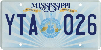 MS license plate YTA026