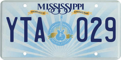 MS license plate YTA029
