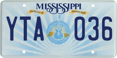 MS license plate YTA036