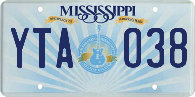 MS license plate YTA038