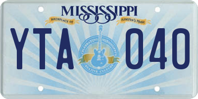 MS license plate YTA040