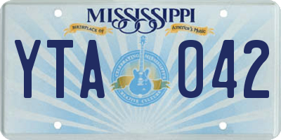 MS license plate YTA042