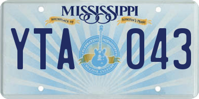 MS license plate YTA043