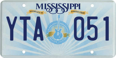 MS license plate YTA051