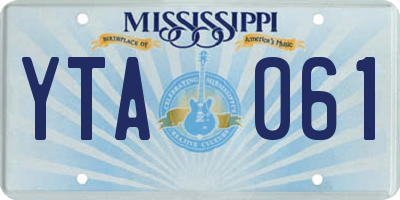 MS license plate YTA061