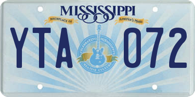 MS license plate YTA072