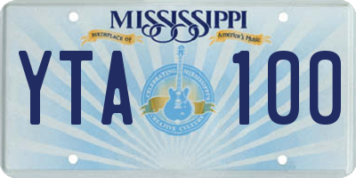 MS license plate YTA100