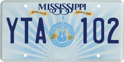 MS license plate YTA102