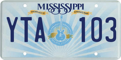 MS license plate YTA103
