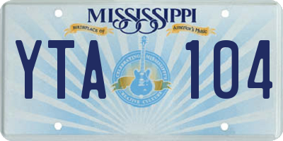 MS license plate YTA104