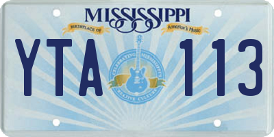 MS license plate YTA113