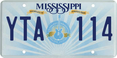 MS license plate YTA114