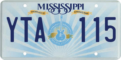 MS license plate YTA115