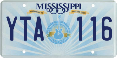 MS license plate YTA116