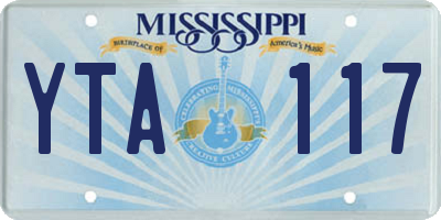 MS license plate YTA117