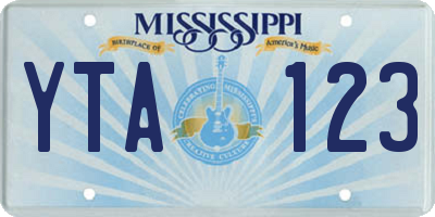 MS license plate YTA123