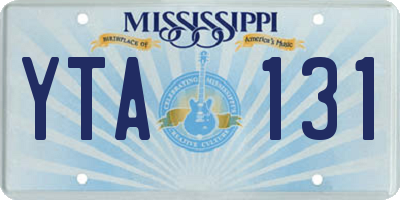MS license plate YTA131