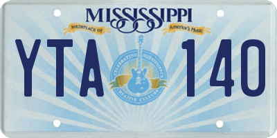 MS license plate YTA140