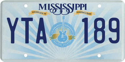 MS license plate YTA189