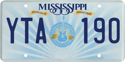 MS license plate YTA190