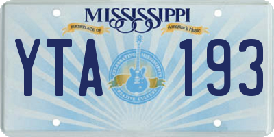 MS license plate YTA193