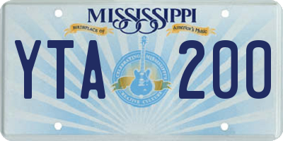 MS license plate YTA200