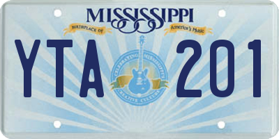 MS license plate YTA201