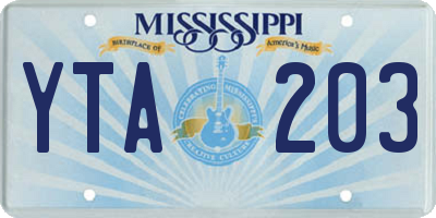 MS license plate YTA203