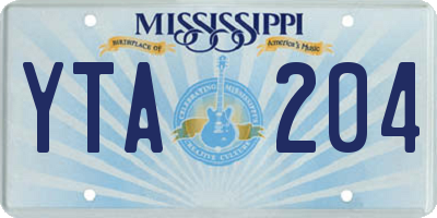 MS license plate YTA204