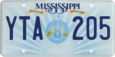 MS license plate YTA205