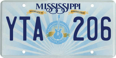 MS license plate YTA206