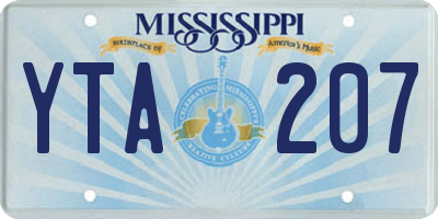 MS license plate YTA207