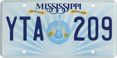 MS license plate YTA209