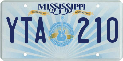 MS license plate YTA210