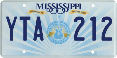 MS license plate YTA212