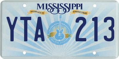 MS license plate YTA213