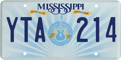 MS license plate YTA214