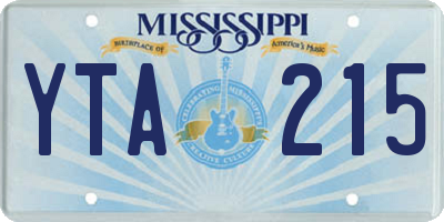 MS license plate YTA215