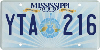 MS license plate YTA216